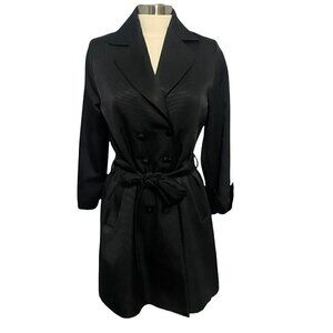 St. John Collection Marie Gray Trench Coat Double Breasted Size S
